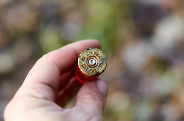 Foto Pistol Fallet Handen Närbild — Stockfoto