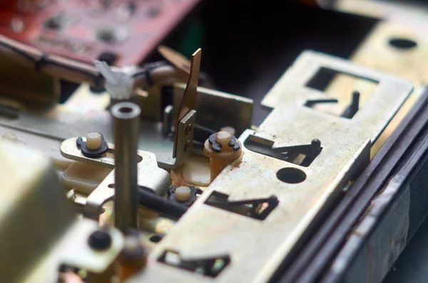 Sovjet Tape Recorder Knop Mechanisme Close — Stockfoto