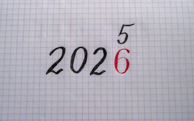 Basit bir el yazısı 2026, yeni bir başlangıcı simgeliyor, yeni planları..