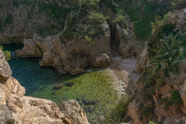 Pohled Zátoku Forada Costa Brava Vrcholu Hory — Stock fotografie