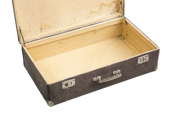 Geopende vintage koffer op wit — Stockfoto