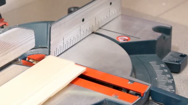 Using miter saw — Stock Video