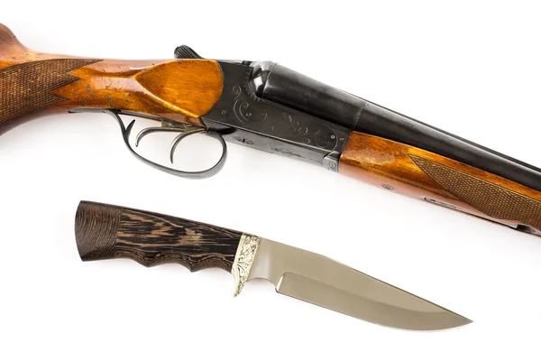 Hunting rifle and knife — Stock Photo, Image