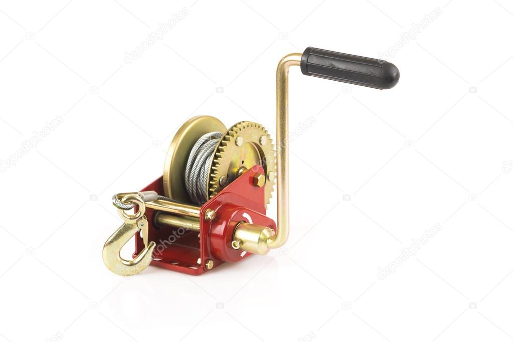 Hand winch isolated