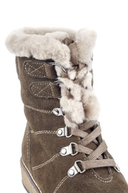 Kadının kış çizme yakın çekim