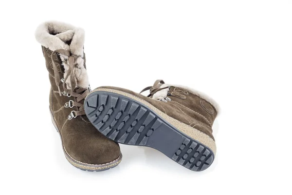 Vrouw suède winter laarzen — Stockfoto