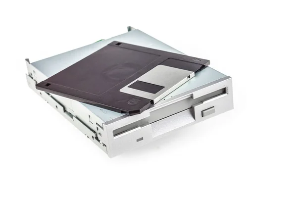 Floppy disk drive and diskette — Stock Photo, Image