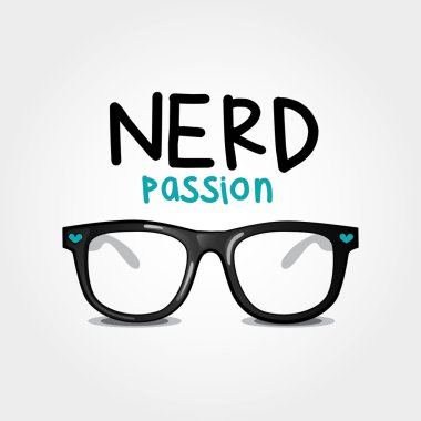 Nerd passion. Vector illustration of glasses nerd style. clipart