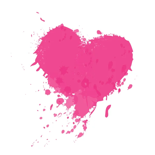 Corazón acuarela pintado - Ilustración vectorial — Vector de stock