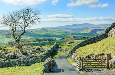 Güzel yorkshire dales çarpıcı sahne İngiltere tou manzara