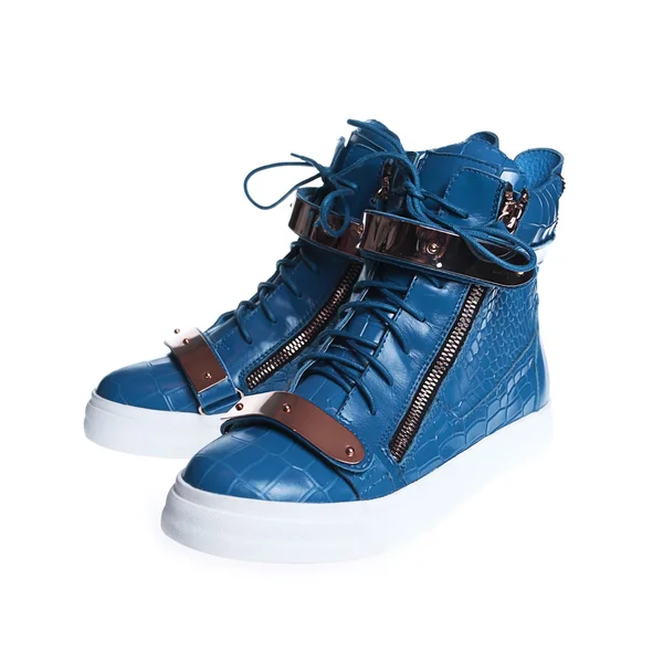 Blauwe stijlvolle sneakers — Stockfoto