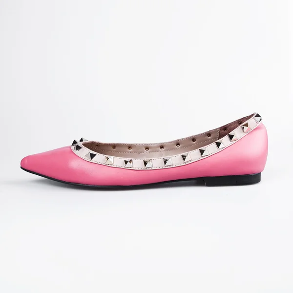 粉红色的夏季女鞋子白色 — 图库照片
