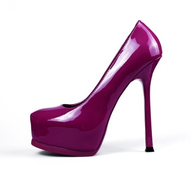 Sıcak pembe Tek Kişilik stiletto beyaz arka plan üzerinde izole