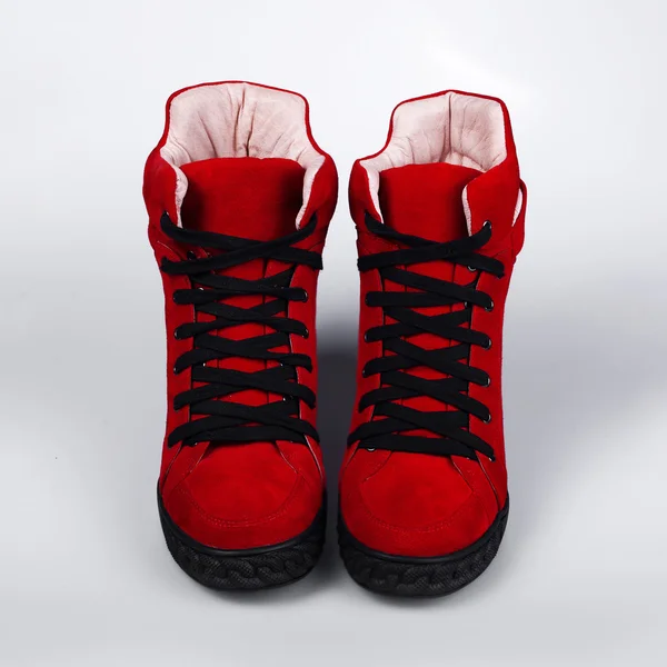 Red Winter sneakers — Stock Photo, Image