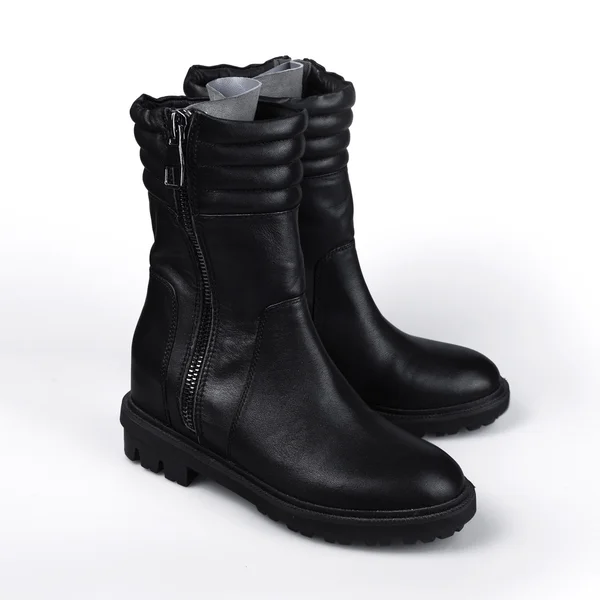 Black boot isolated on white background. — Stock Photo, Image