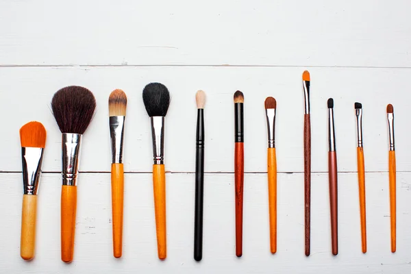 Set of professional different sizes make-up brushe