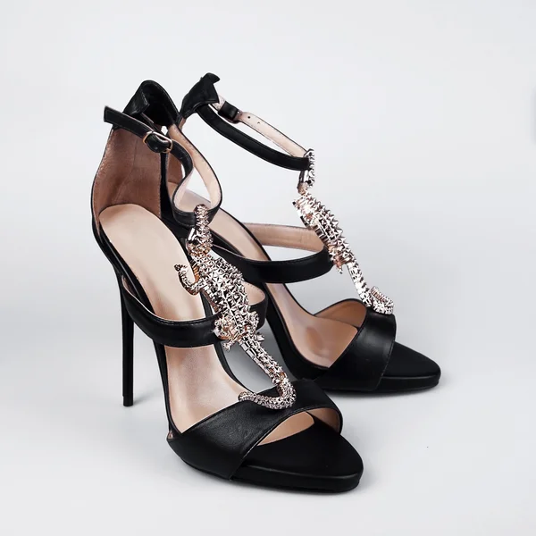 Vrouwelijke zwarte schoenen — Stockfoto