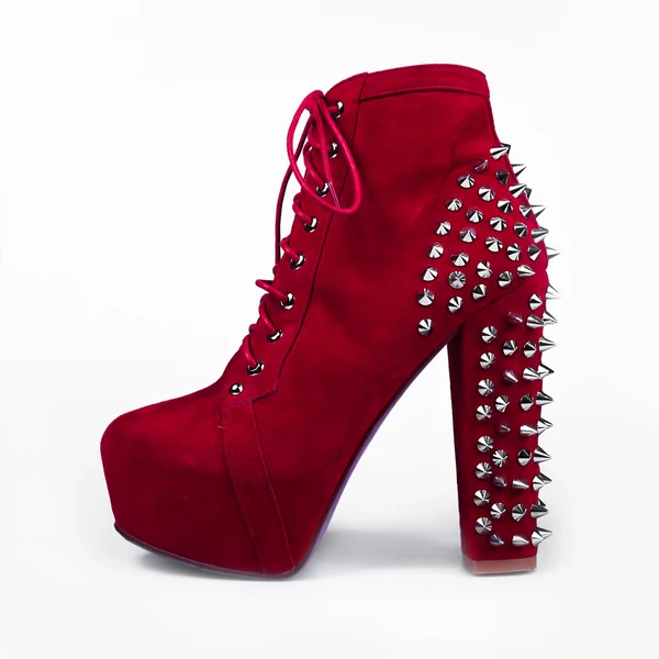 Botas vermelhas femininas — Fotografia de Stock