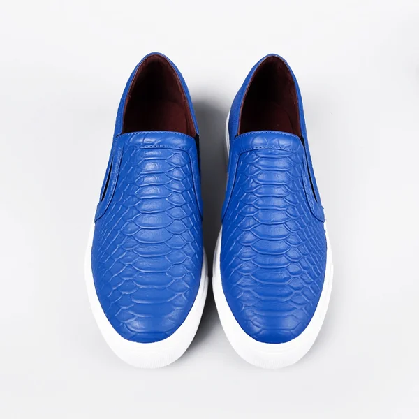 Chaussures bleues élégantes sur blanc — Photo