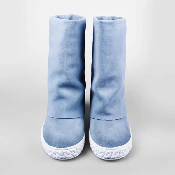 Female blue boots — Stock Photo, Image