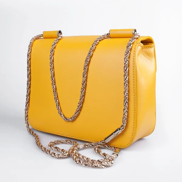 Yellow handbag isolated on white background — Stock Photo, Image