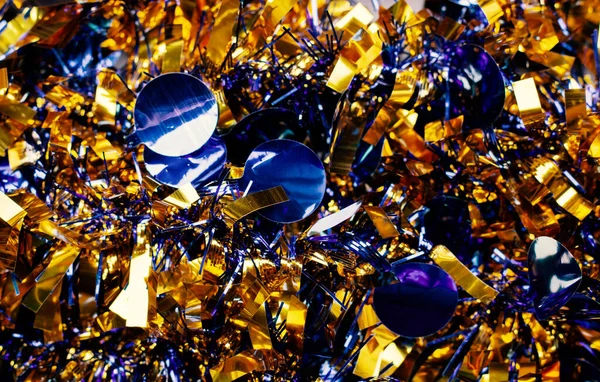 Золотий Синій Фон Мішури — стокове фото
