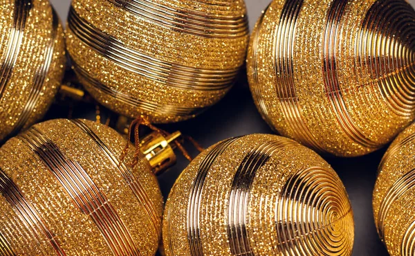 Тло Різдвяних Золотих Кульок Новим Роком — стокове фото
