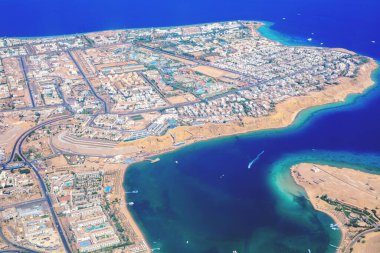 Kuş bakışı manzaralı Sina Yarımadası