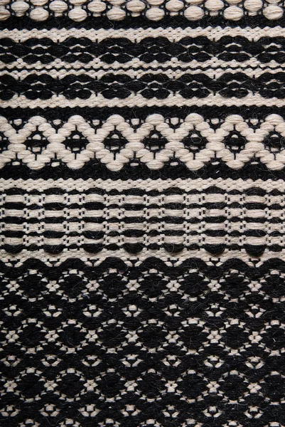 Zwart-wit breien wol textuur achtergrond. — Stockfoto