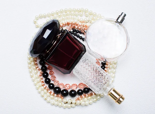 Collection of perfume and accessories — Stock Photo, Image