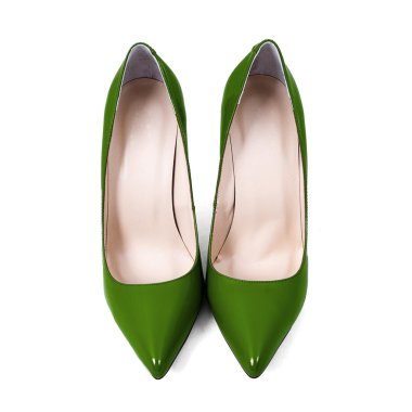  Beyaz arka planda kadın ayakkabıları