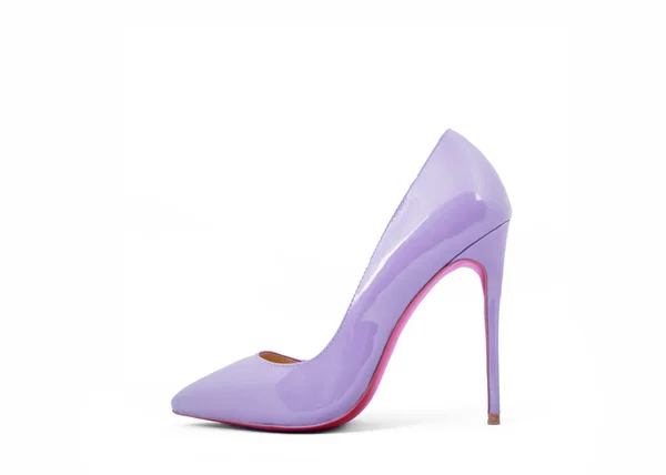 Vrouw paarse schoen — Stockfoto