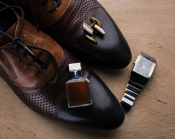 Men's Accessories. shoes, perfume and cufflinks
