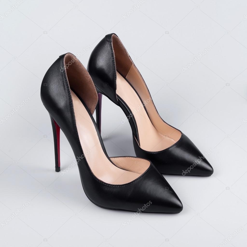 Elegant expensive black high heel women 