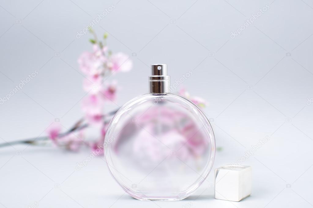 perfume and pink flowers