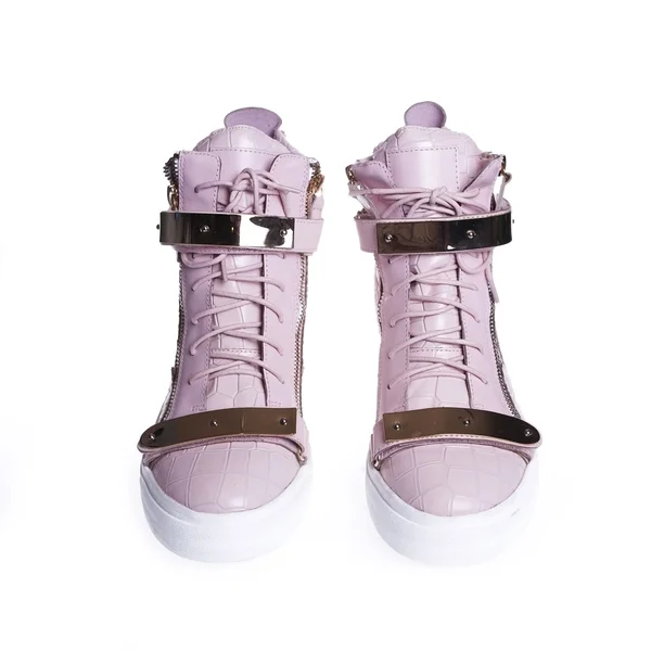 Stylish pink female boots — Stock Photo, Image