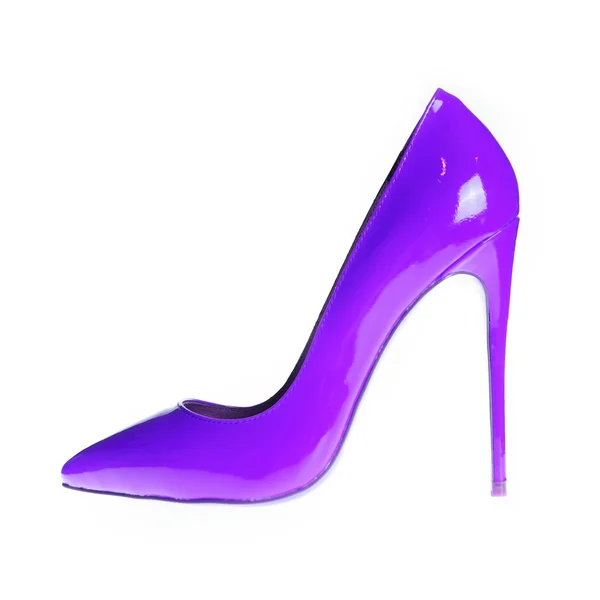 Žena fialové boty — Stock fotografie