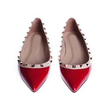 beyaz zemin üzerine kırmızı Bayan Ayakkabı izole