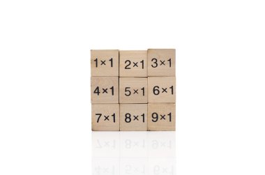 Beyaz arka plan üzerinde izole matematiksel formül küp