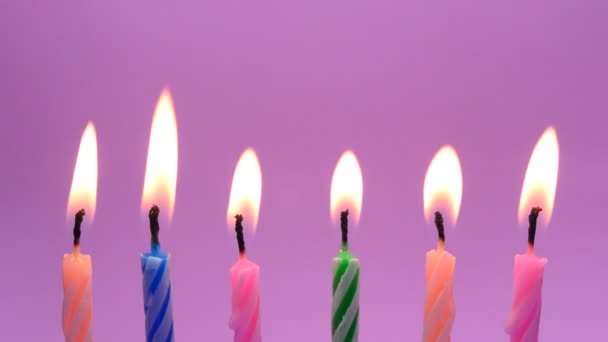 Burning birthday candles — Stock Video