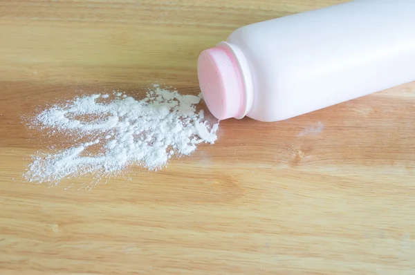 Pink talcum baby powder container — Stock Photo, Image