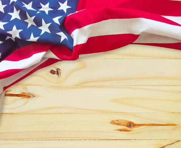 Drapeau américain sur bois — Photo