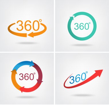 Açı 360 derece işareti simgesi
