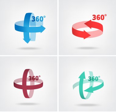 Açı 360 derece işareti simgesi