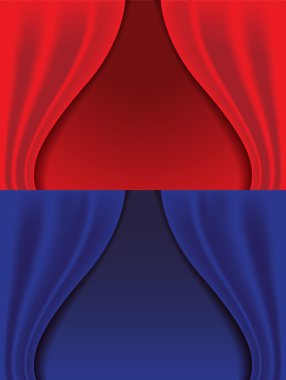 red and blue curtains  isolated  clipart