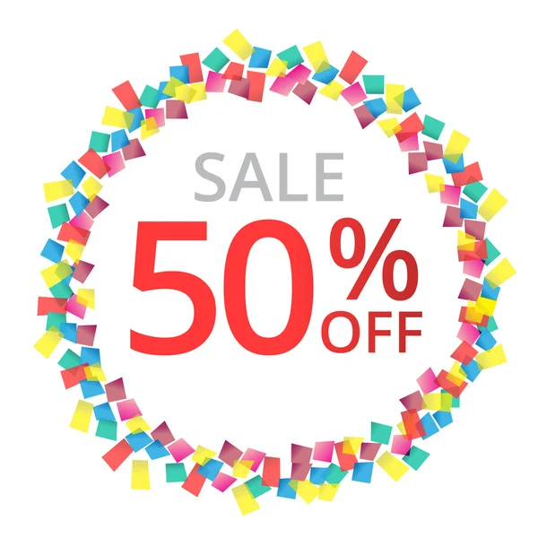 50% sale Colorful celebration background — Stock Vector