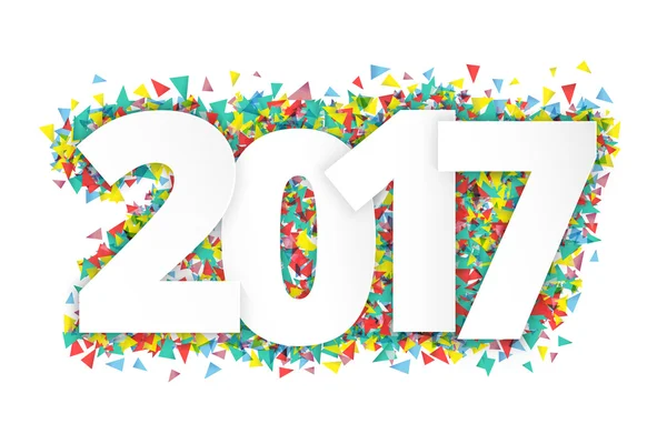 Feliz año nuevo 2017 con confeti . — Vector de stock