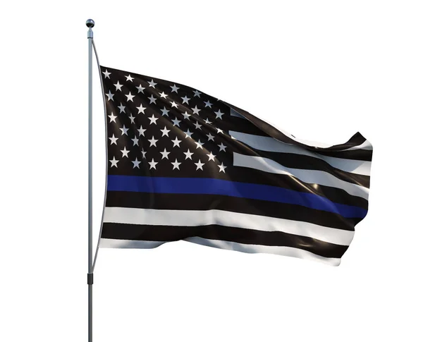 American Flag Symbolic Support Law Enforcement Usa Flag Rendering Clipping — Stock Photo, Image