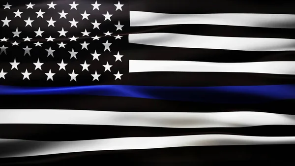 American Flag Symbolic Support Law Enforcement Usa Flag Rendering — Stock Photo, Image