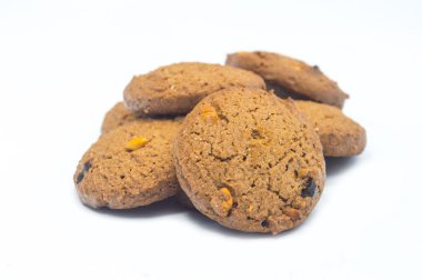 Çikolata ev yapımı pasta bisküvi izole